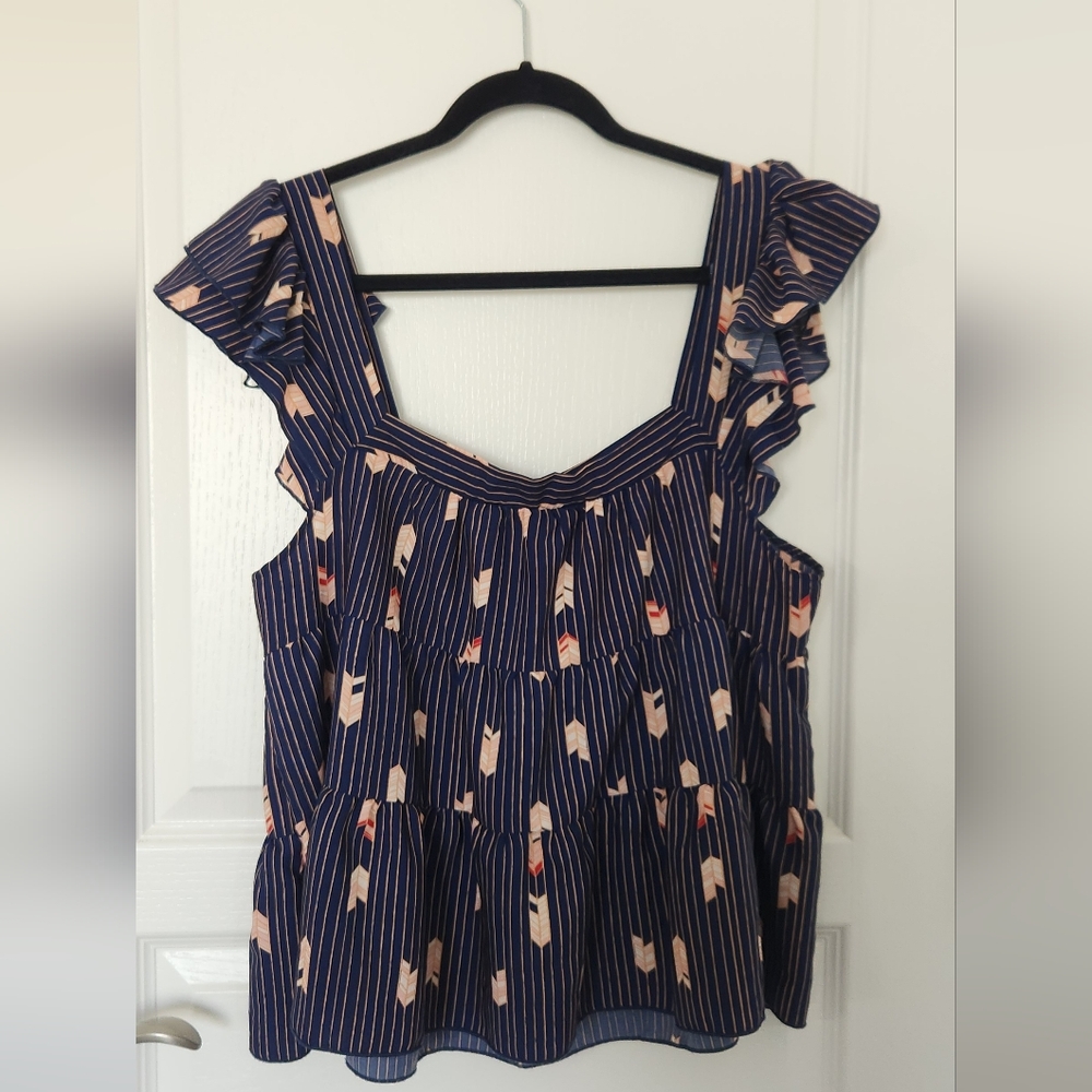 Jacquie the Label Flutter Sleeve Top Sz Large